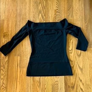 Susana Monaco Dark Gray Off-the-Shoulder Blouse size S